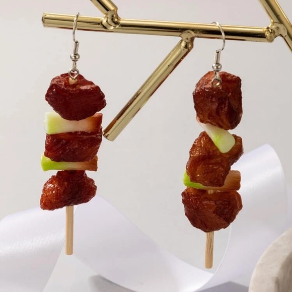 ⭐️ Awesome Yummy Shish Kabob Drop Tassel Earrings ⭐️ - Picture 1 of 5